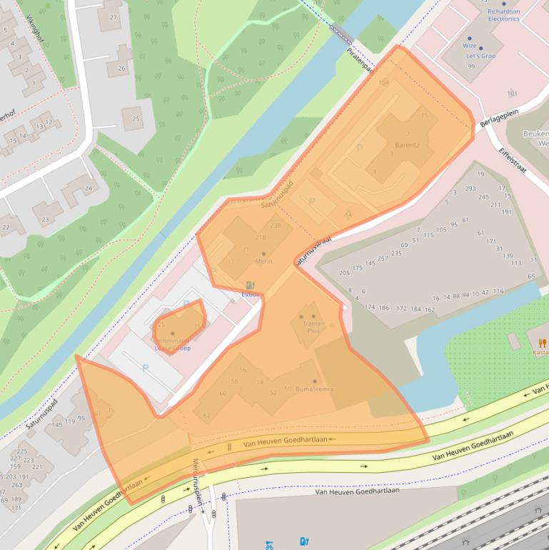 Kaart van postcodegebied 2132HB.