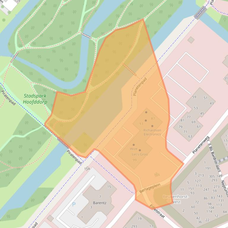 Kaart van postcodegebied 2132HL.