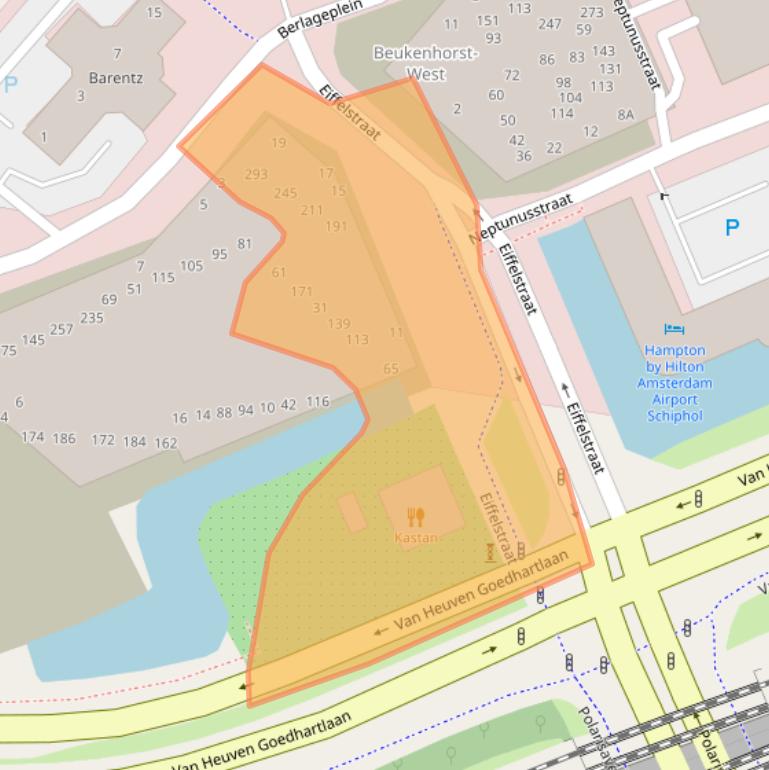 Kaart van postcodegebied 2132HS.