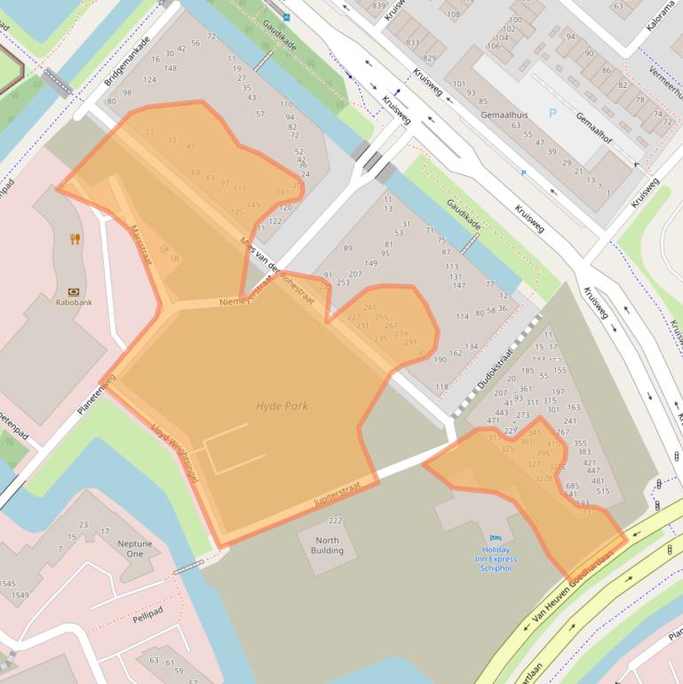 Kaart van postcodegebied 2132HX.