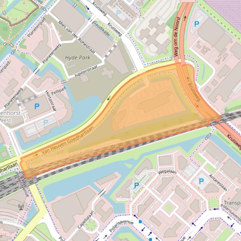 Kaart van postcodegebied 2132HZ.