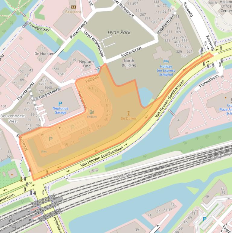 Kaart van postcodegebied 2132JA.