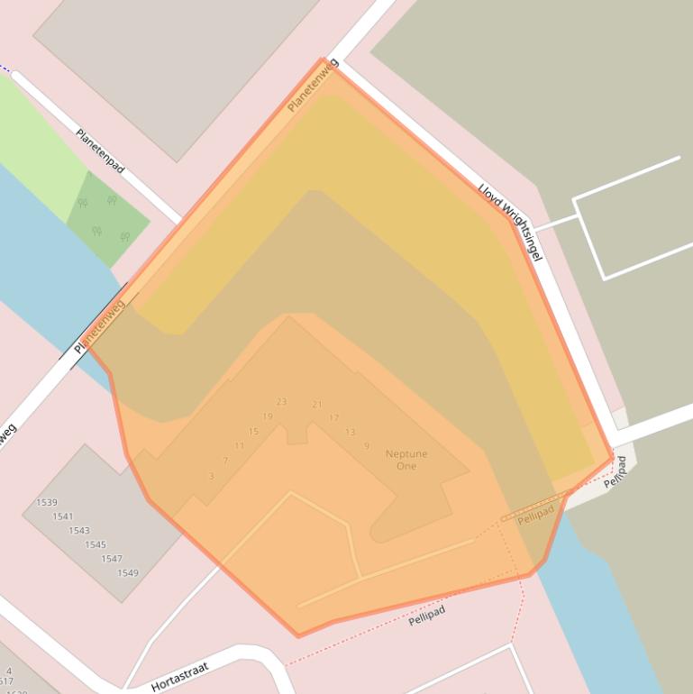 Kaart van postcodegebied 2132JP.