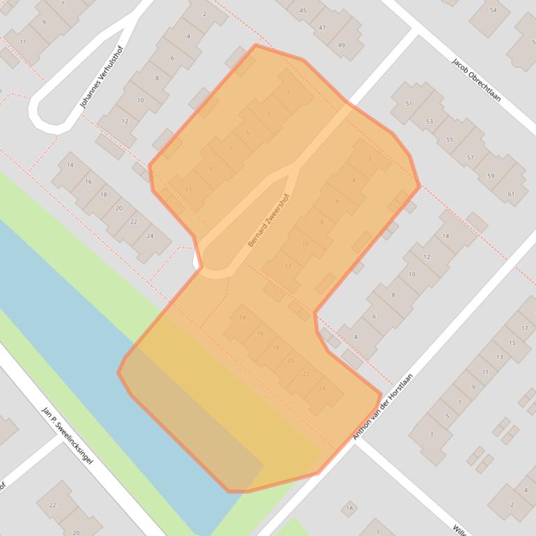 Kaart van postcodegebied 2132KJ.