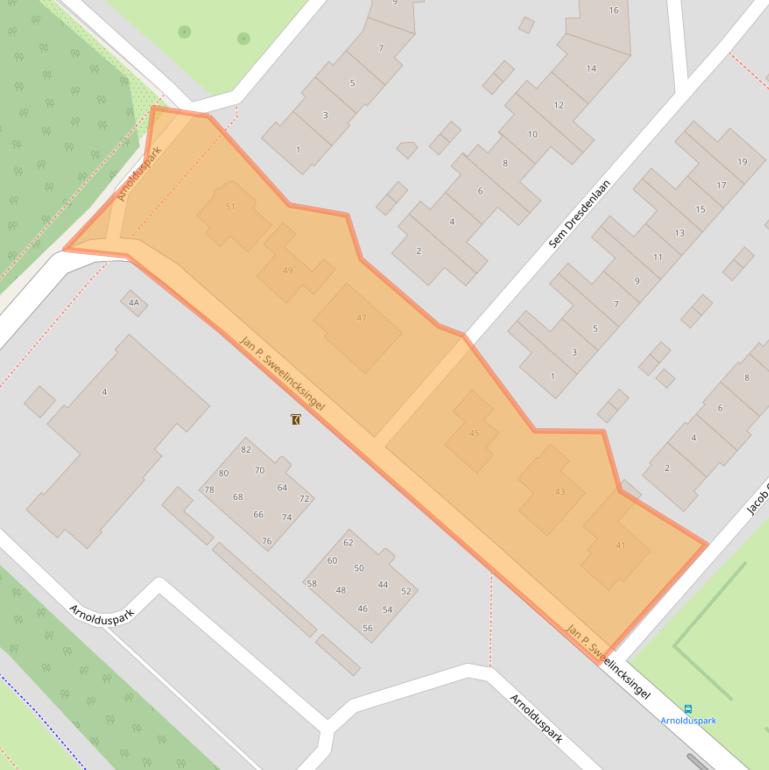 Kaart van postcodegebied 2132KM.