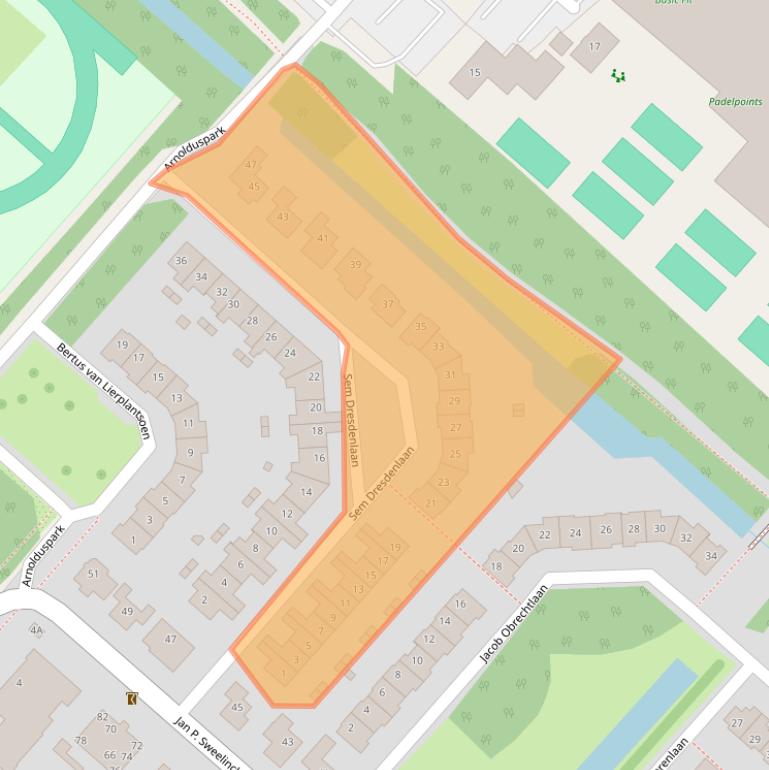 Kaart van postcodegebied 2132KR.