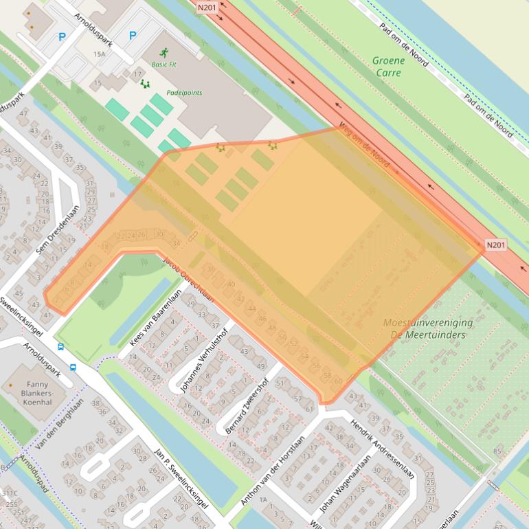 Kaart van postcodegebied 2132KV.