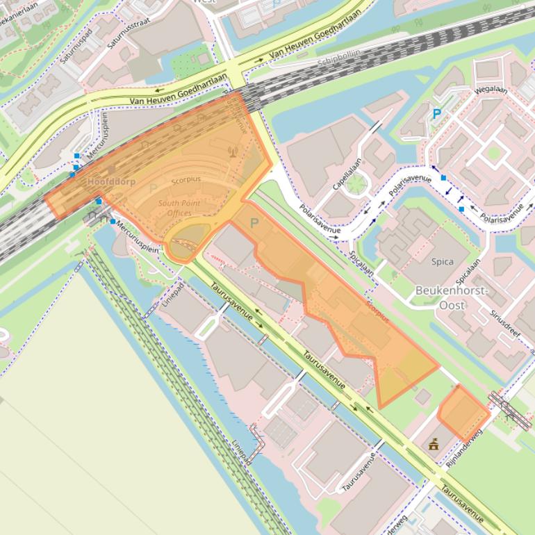 Kaart van postcodegebied 2132LR.