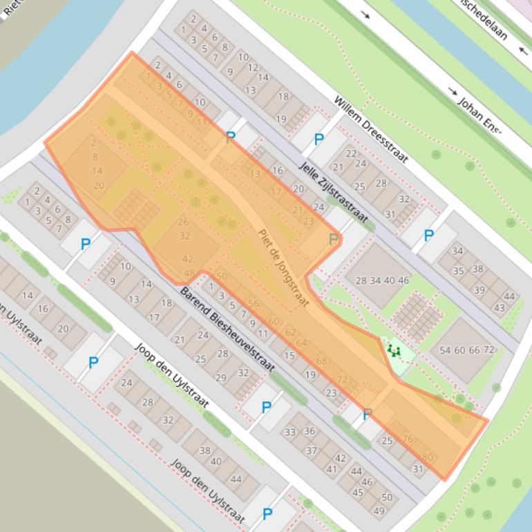 Kaart van postcodegebied 2132LV.