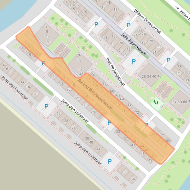 Kaart van postcodegebied 2132LW.