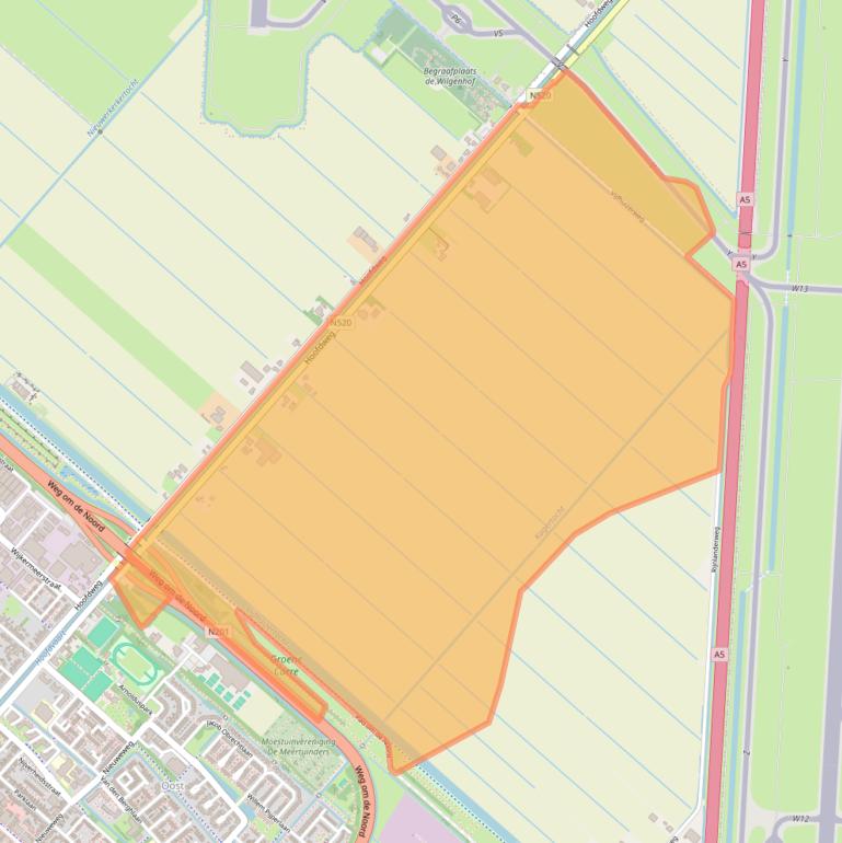 Kaart van postcodegebied 2132MH.