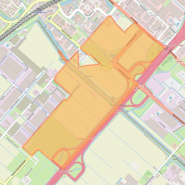 Kaart van postcodegebied 2132ML.