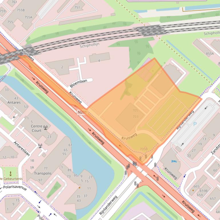 Kaart van postcodegebied 2132ND.
