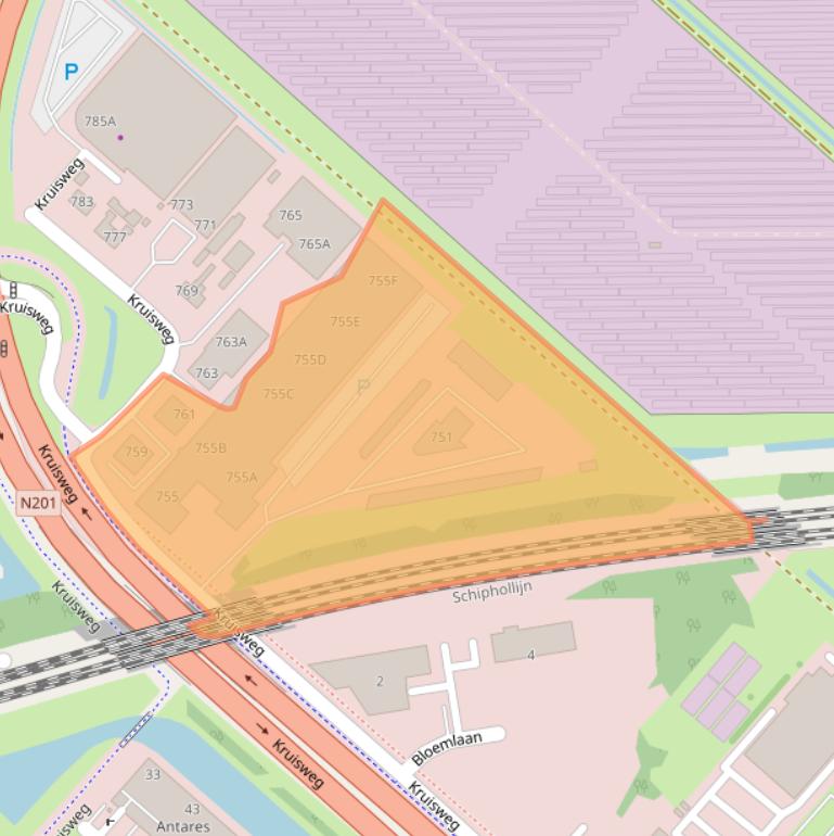 Kaart van postcodegebied 2132NE.