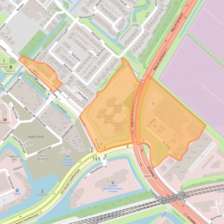 Kaart van postcodegebied 2132NG.