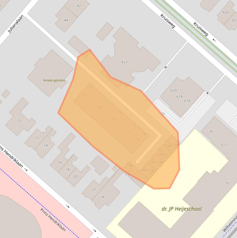 Kaart van postcodegebied 2132NS.