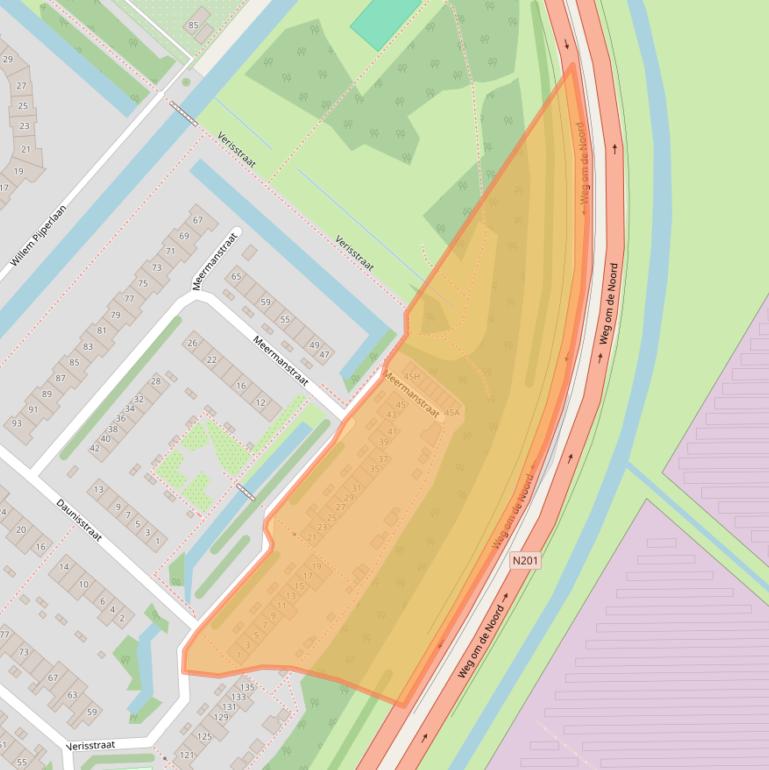 Kaart van postcodegebied 2132PN.