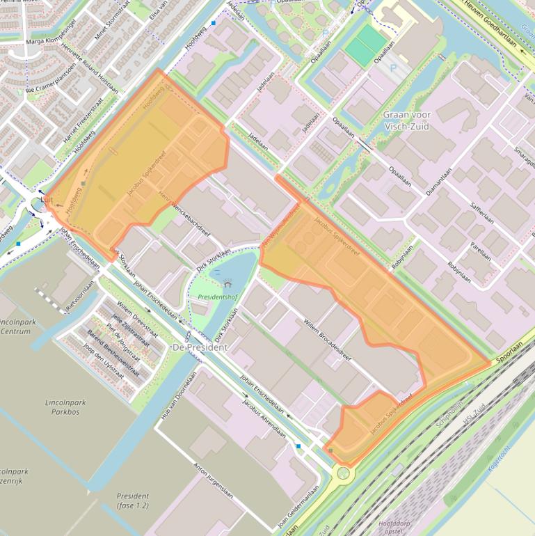 Kaart van postcodegebied 2132PZ.