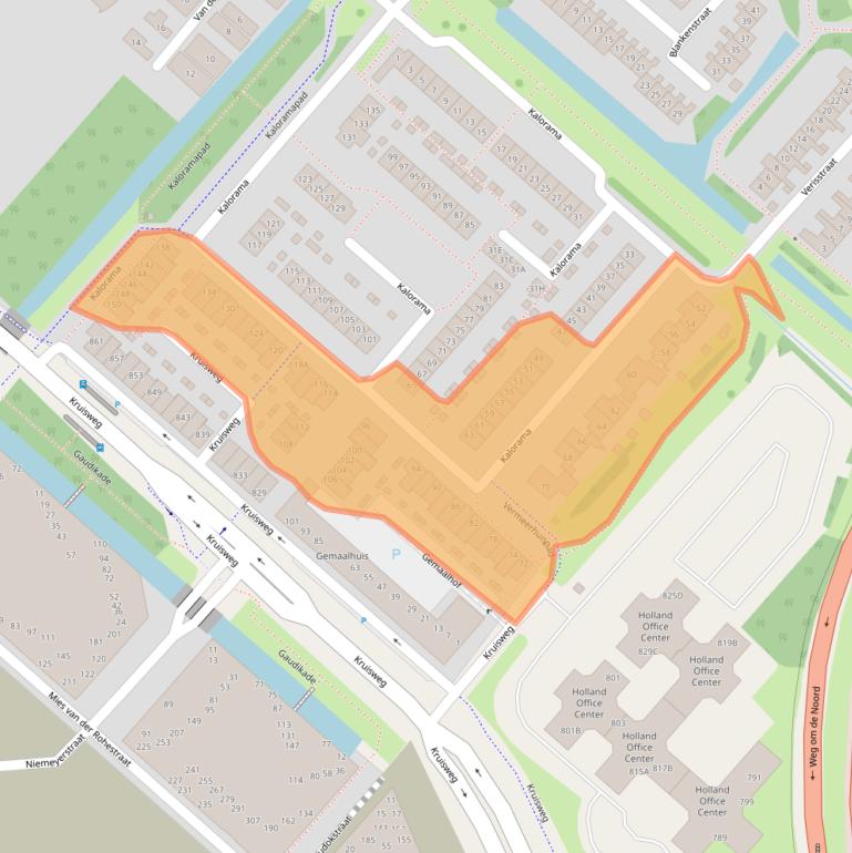 Kaart van postcodegebied 2132RB.