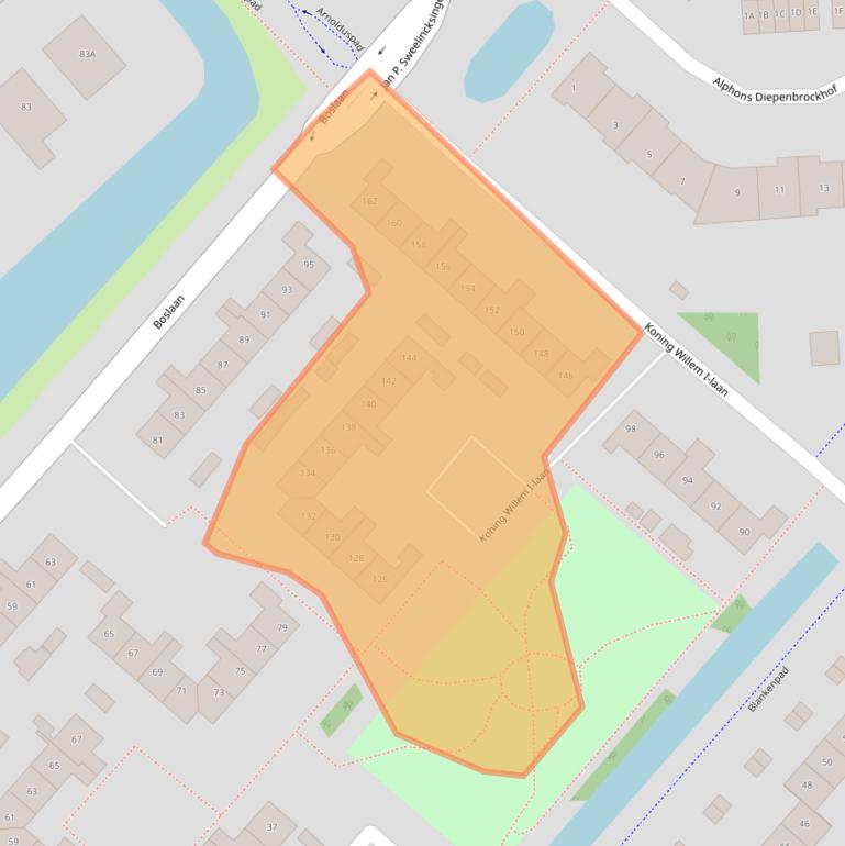 Kaart van postcodegebied 2132RG.