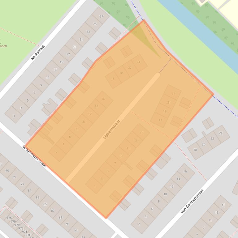 Kaart van postcodegebied 2132SC.