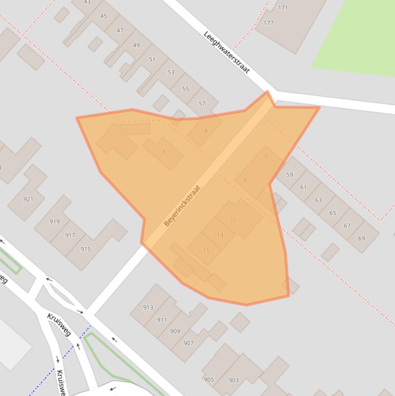 Kaart van postcodegebied 2132SV.