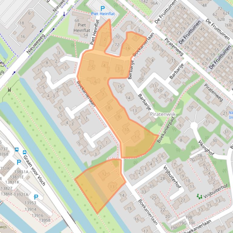 Kaart van postcodegebied 2132TA.