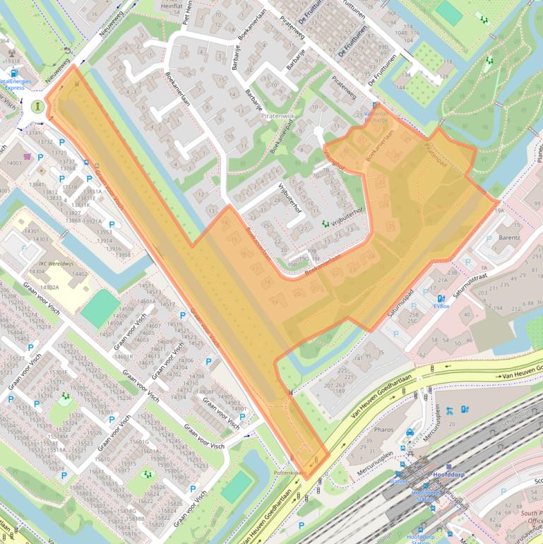Kaart van postcodegebied 2132TB.