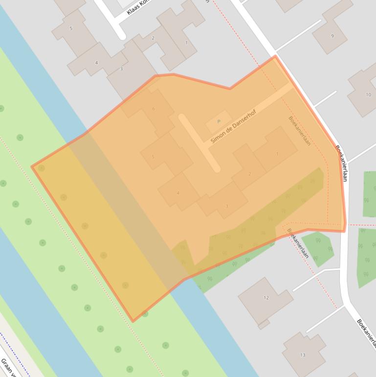 Kaart van postcodegebied 2132TK.