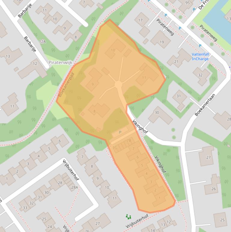 Kaart van postcodegebied 2132TN.