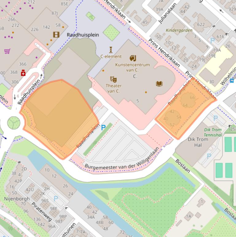 Kaart van postcodegebied 2132TW.