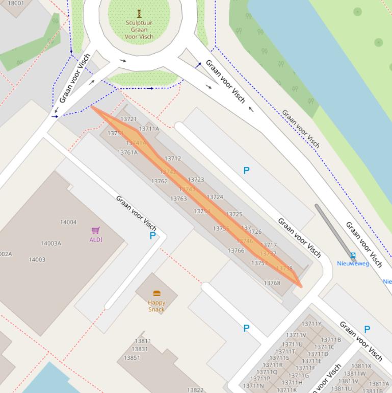 Kaart van postcodegebied 2132VT.