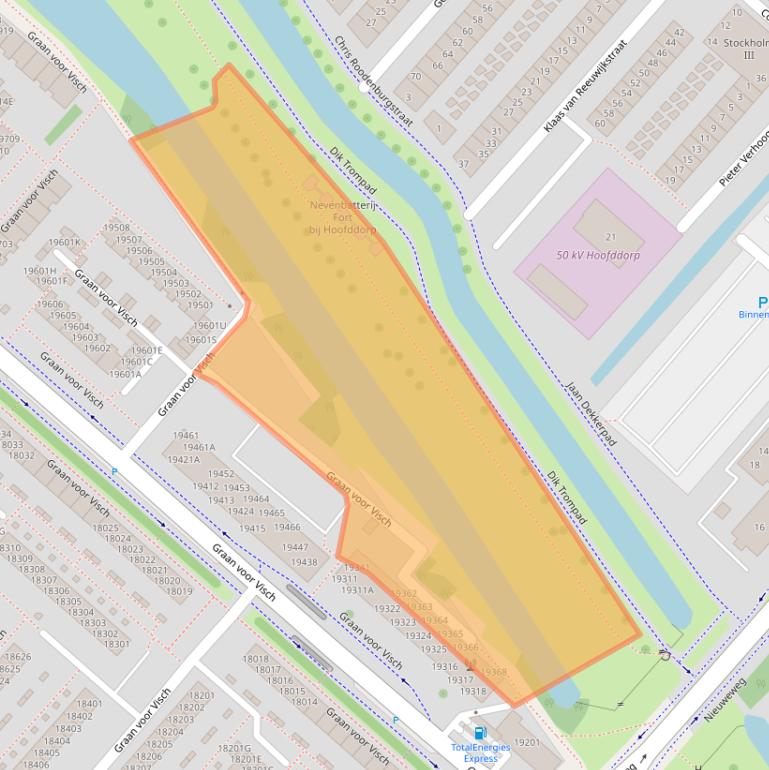 Kaart van postcodegebied 2132WE.
