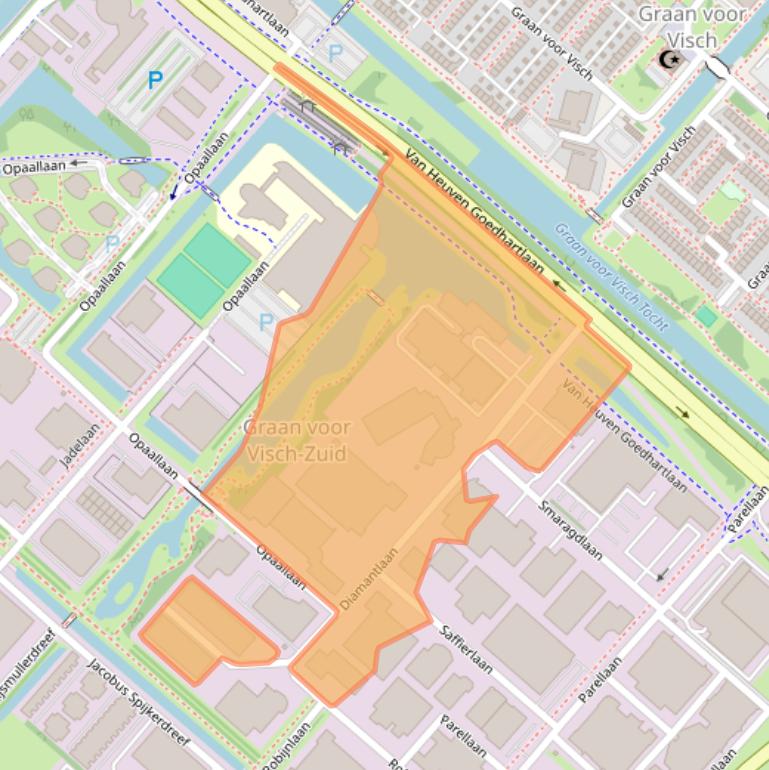 Kaart van postcodegebied 2132WV.