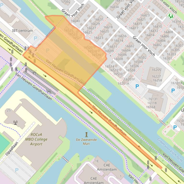 Kaart van postcodegebied 2132XP.