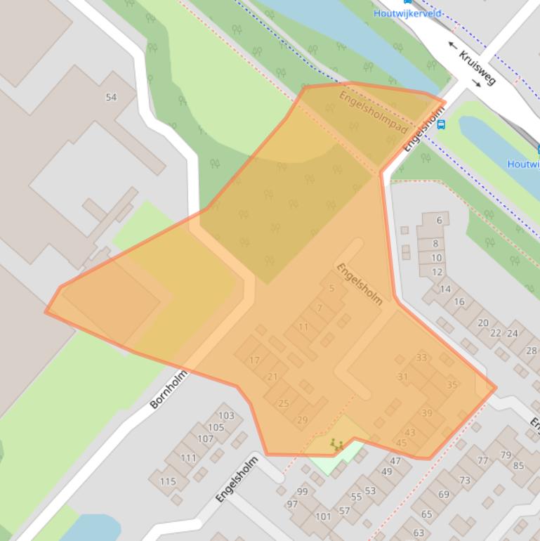 Kaart van postcodegebied 2133AC.
