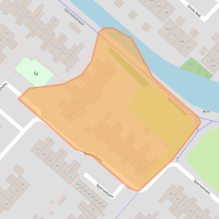 Kaart van postcodegebied 2133BK.