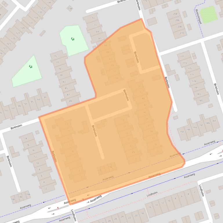 Kaart van postcodegebied 2133CA.