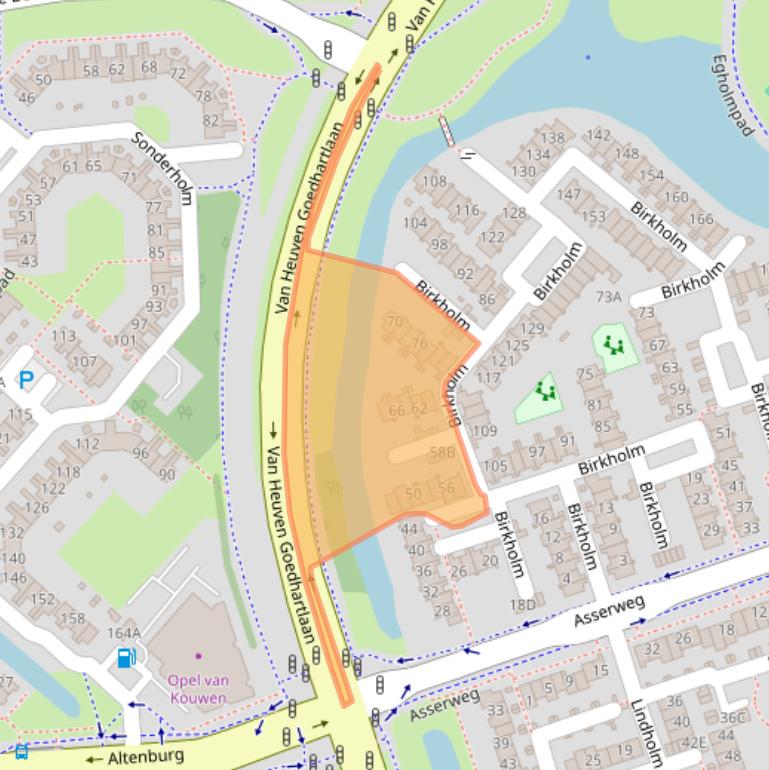 Kaart van postcodegebied 2133CG.