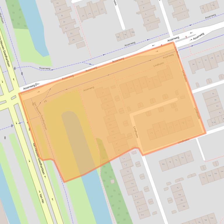 Kaart van postcodegebied 2133CM.