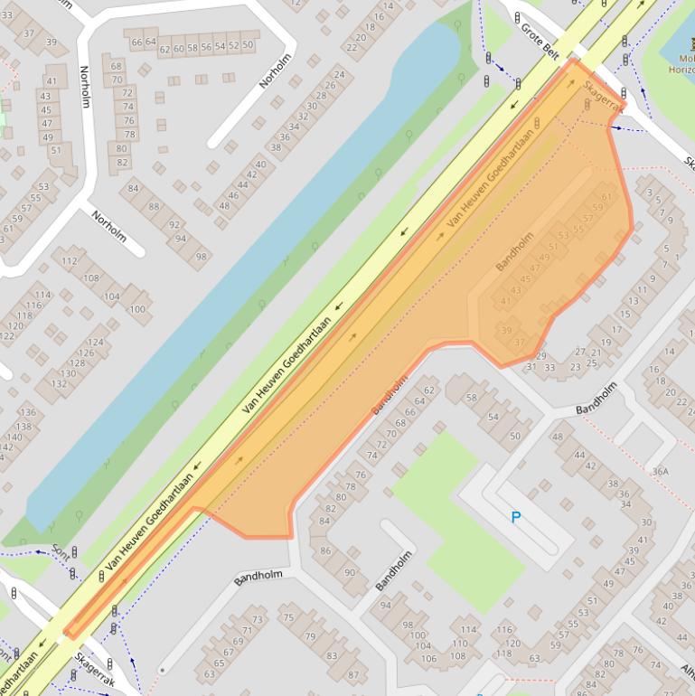 Kaart van postcodegebied 2133DH.