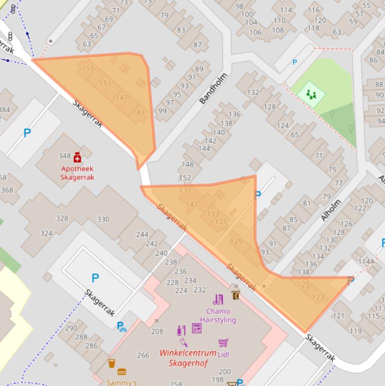 Kaart van postcodegebied 2133DT.