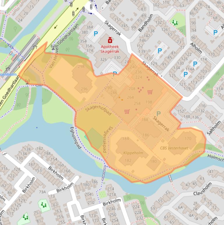 Kaart van postcodegebied 2133DW.
