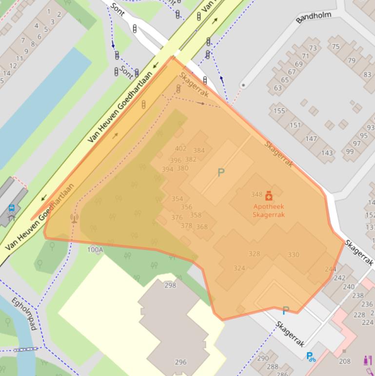 Kaart van postcodegebied 2133DX.