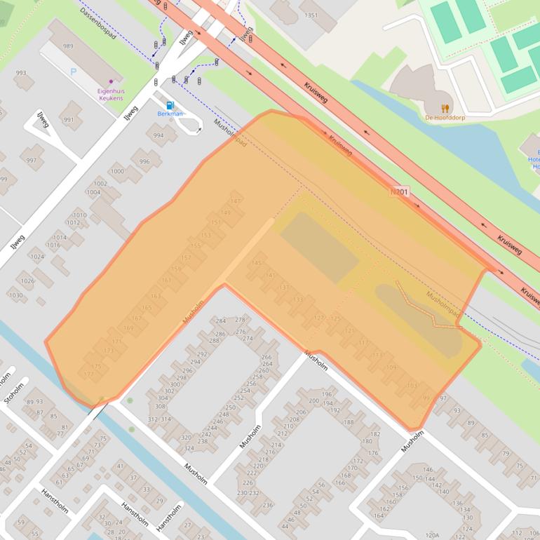 Kaart van postcodegebied 2133HR.