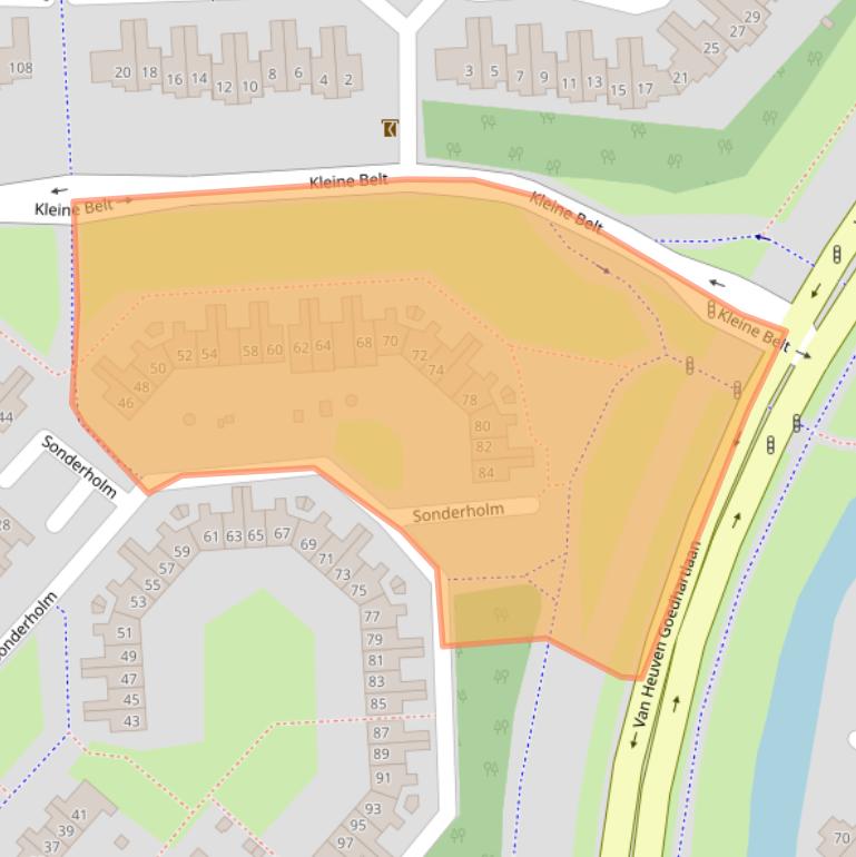 Kaart van postcodegebied 2133JG.