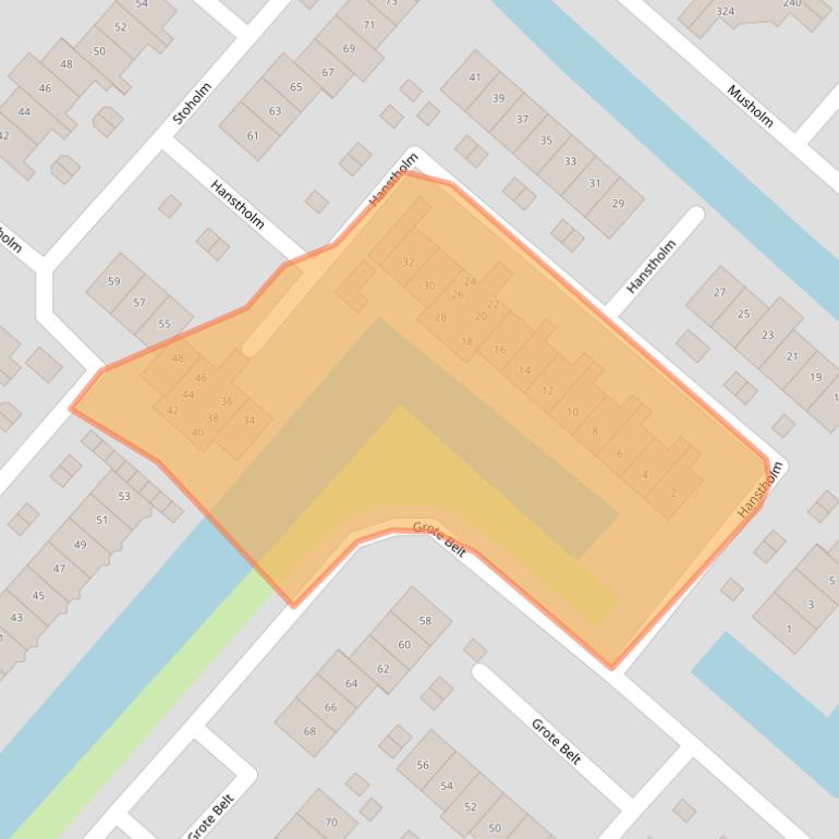 Kaart van postcodegebied 2133KB.