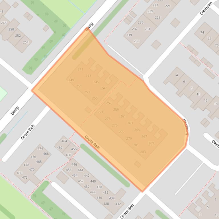 Kaart van postcodegebied 2133KW.