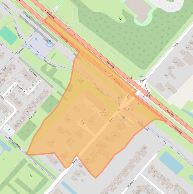 Kaart van postcodegebied 2133ME.