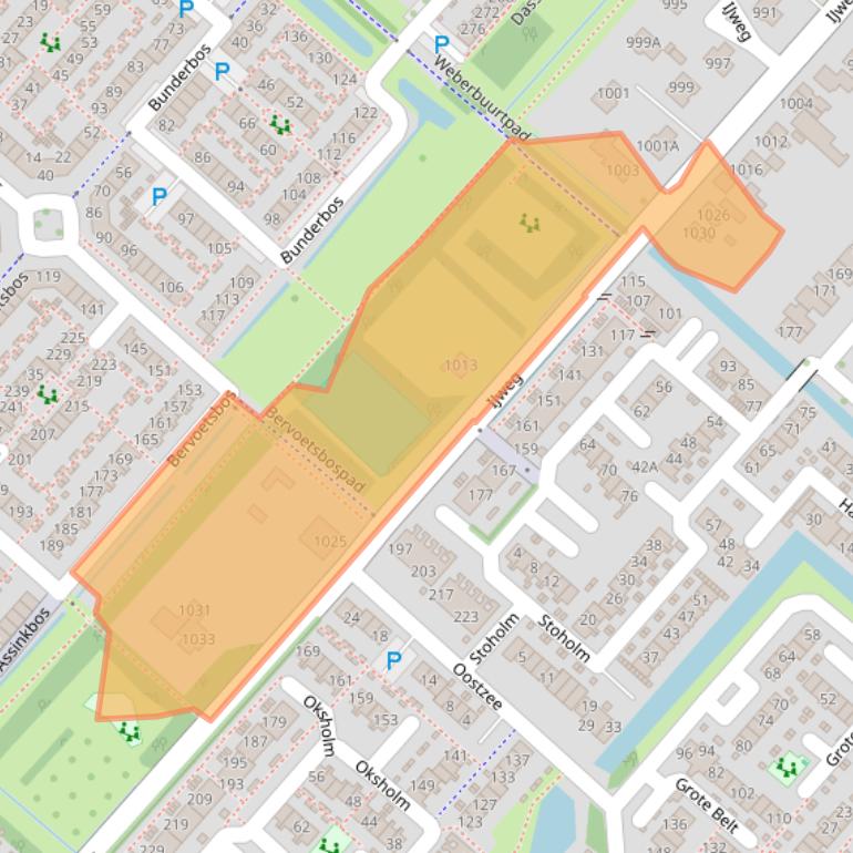 Kaart van postcodegebied 2133MG.